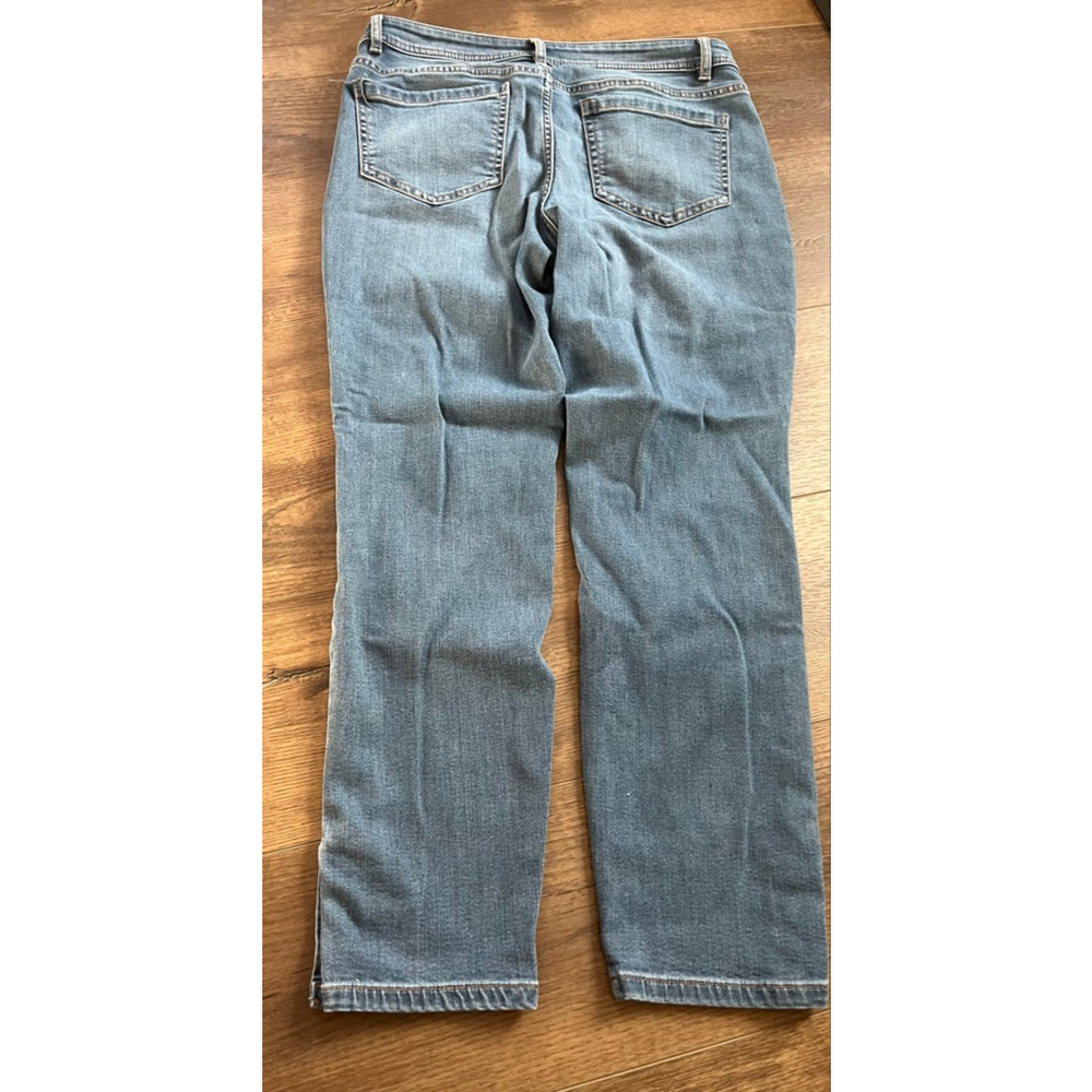 J. Jill Mid Blue Ankle Button-Tab Jeans - Picture 3 of 10